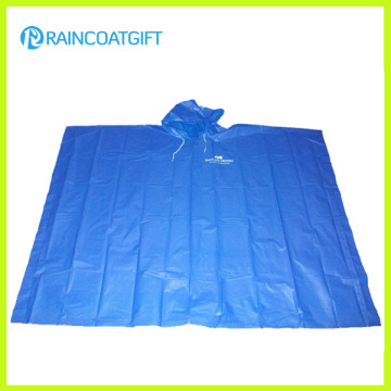 Poncho de lluvia azul PE disponible para la promoción (Rpe-012)